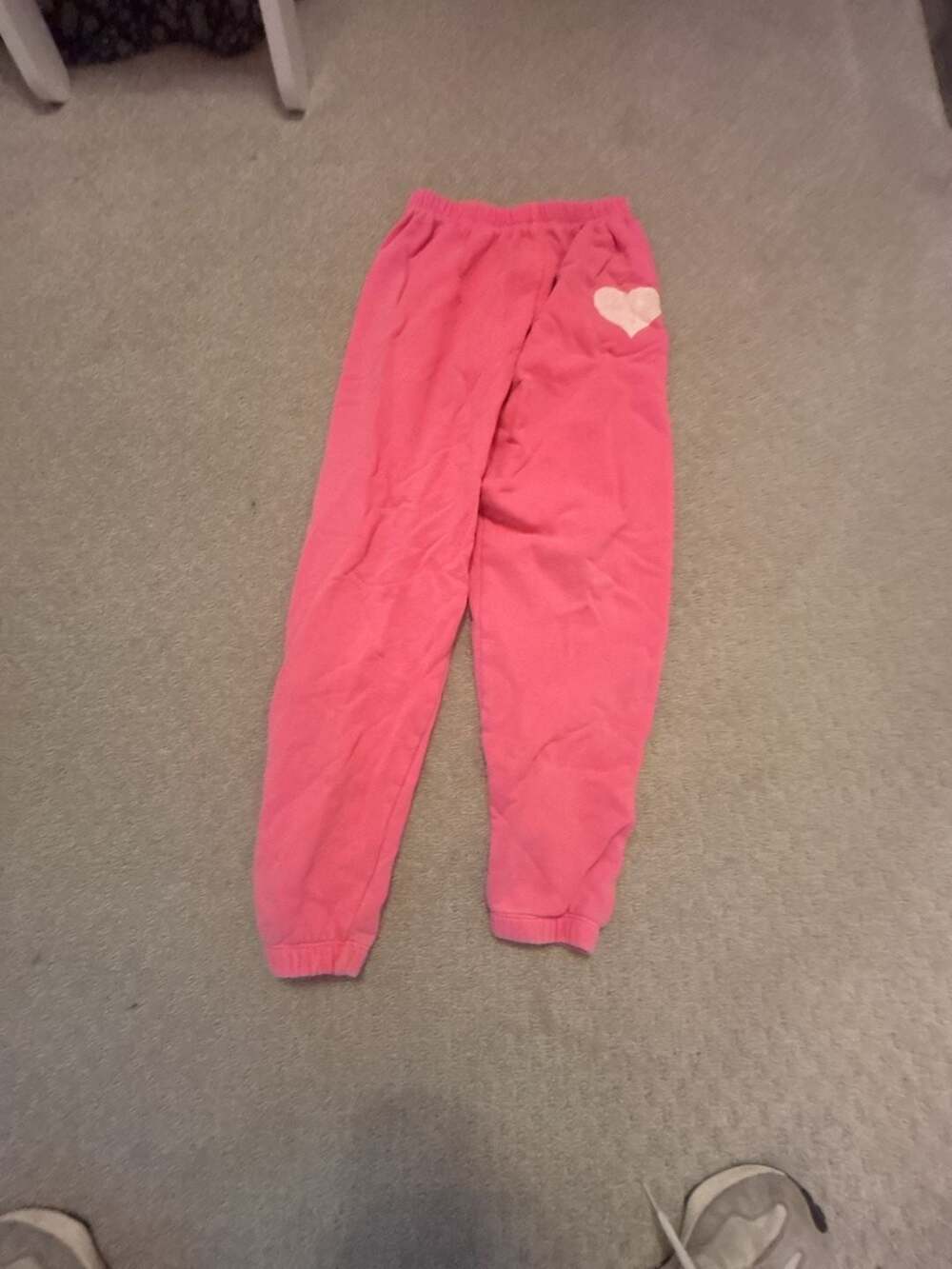 Katie J NYC Pink Heart Sweatpants Joggers kids xl
